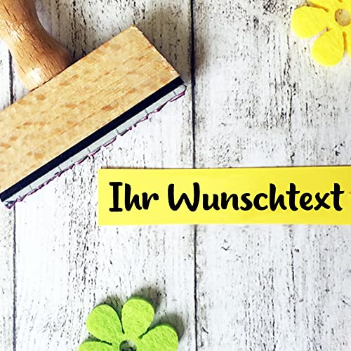 Stempelfritz Holzstempel 40x15mm - 4 Zeilen - mit Wunschtext personalisierbarer Namensstempel, Adressstempel oder Textstempel von stempelfritz