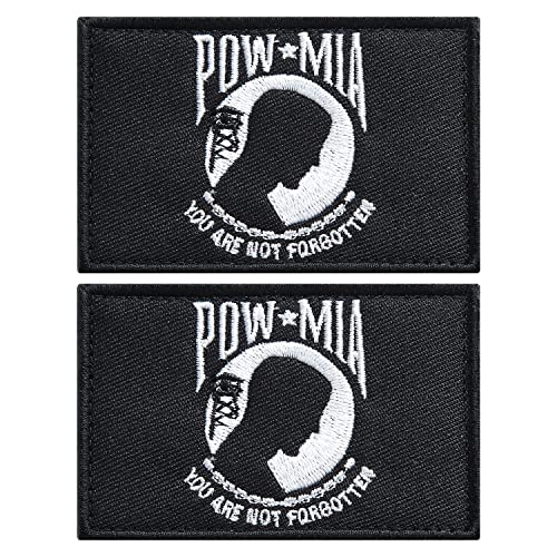 stidsds 2 Stück Amerikanische US POW MIA Flagge Patch USA POW MIA Flaggen Bestickte Patches United States Military Flaggen Army Tactical Patch für Kleidung Hut Rucksäcke Pride Dekorationen von stidsds