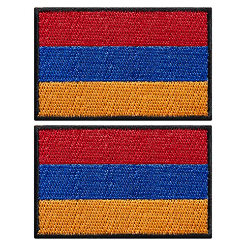 stidsds 2 Stück Armenien Flagge Patch Armenien Flaggen Bestickte Patches Armenische Flaggen Militär Taktischer Patch für Kleidung Hut Rucksäcke Pride Dekorationen von stidsds