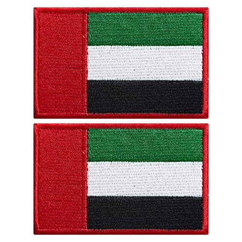 stidsds Aufnäher mit Flagge der Vereinigten Arabischen Emirate, bestickte Aufnäher für Kleidung, Hut, Rucksäcke, Stolz, Dekoration, 2 Stück von stidsds