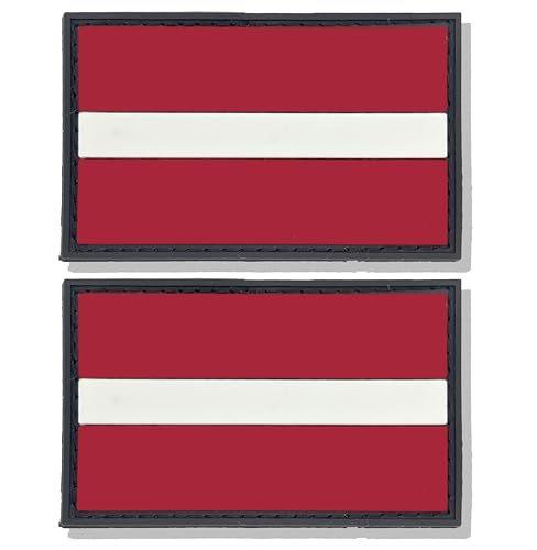 stidsds Lettland-Flaggenaufnäher, lettisches Militär, taktischer Aufnäher, Lettland-Flaggen, PVC, Klettverschluss, für Kleidung, Hüte, Rucksäcke, Stolz, Dekorationen, 2 Stück stidsds Lettland-Flaggenaufnäher, lettisches Militär, taktischer Aufnäher, Lettland-Flaggen, PVC, Klettverschluss, für Kleidung, Hüte, Rucksäcke, Stolz, Dekorationen, 2 Stück von stidsds