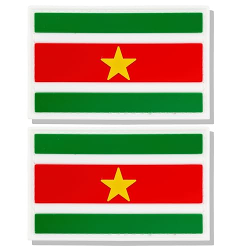 stidsds Surinam-Flaggenaufnäher, Surinam-Flagge, taktischer Aufnäher, Surinam-Flaggen, PVC, Klettverschluss, für Kleidung, Hüte, Rucksäcke, Stolz-Dekorationen, 2 Stück stidsds Surinam-Flaggenaufnäher, Surinam-Flagge, taktischer Aufnäher, Surinam-Flaggen, PVC, Klettverschluss, für Kleidung, Hüte, Rucksäcke, Stolz-Dekorationen, 2 Stück von stidsds