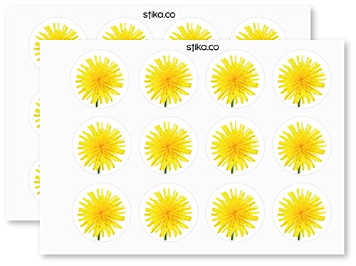 stika.co 24 72 240 gelbe Pusteblume Aufkleber Papier Etiketten Basteln Aufkleber (24) von stika.co