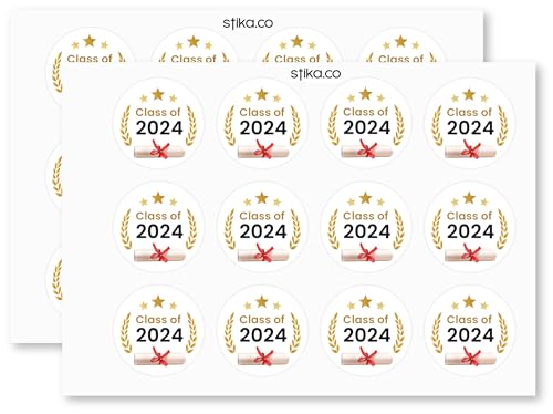 stika.co 24 Stück 72 240 Papieretiketten Glückwunschklasse 2022 Schulabschluss-Aufkleber (72) von stika.co