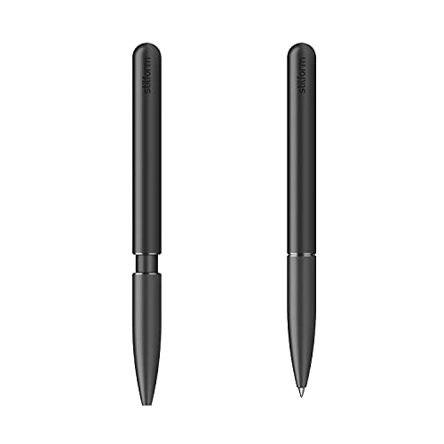 stilform 200033 Kugelschreiber aus Aluminium – patentierter Ballpoint Pen, verschiebbare Kappe mit Magnet, Warp Black von stilform