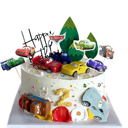 stillwen 26 Stück Cupcake topper auto - kuchen dekoration cars,Auto Cupcake Toppers,Car Kuchen Dekorieren,Geburtstagstorte Topper,Cars Torte Topper,Kuchendeko Geburtstagsdeko fur Junge. von stillwen