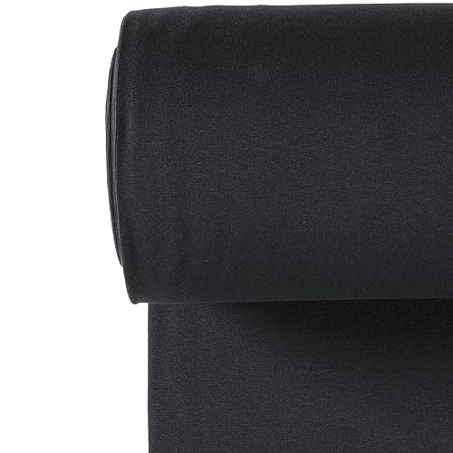 Bündchenstoff Meterware | Uni Jersey | Oeko-Tex Schlauchware glatt 70 cm breit | 38 Farben 0,5m (dunkel blau) von stoffmarkt reste truhe