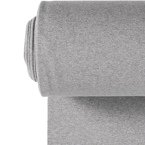 Bündchenstoff Meterware | Uni Jersey | Oeko-Tex Schlauchware glatt 70 cm breit | 38 Farben 0,5m (hell grau meliert) von stoffmarkt reste truhe