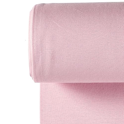 Bündchenstoff Meterware | Uni Jersey | Oeko-Tex Schlauchware glatt 70 cm breit | 38 Farben 0,5m (hell rosa) von stoffmarkt reste truhe