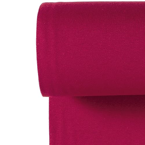 Bündchenstoff Meterware | Uni Jersey | Oeko-Tex Schlauchware glatt 70 cm breit | 38 Farben 0,5m (kirsche) von stoffmarkt reste truhe