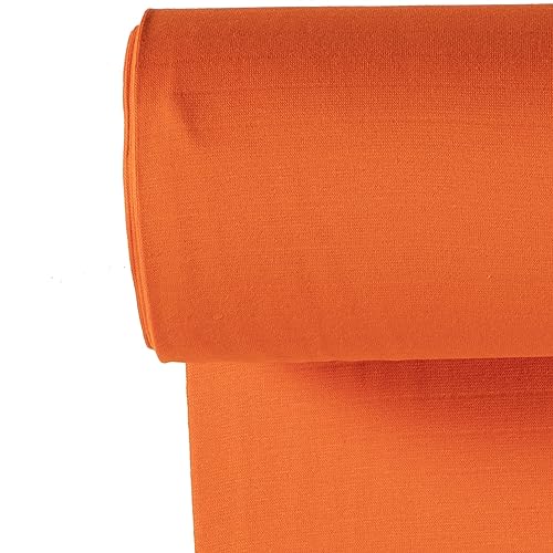 Bündchenstoff Meterware | Uni Jersey | Oeko-Tex Schlauchware glatt 70 cm breit | 38 Farben 0,5m (orange) von stoffmarkt reste truhe