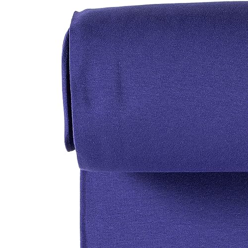 Bündchenstoff Meterware | Uni Jersey | Oeko-Tex Schlauchware glatt 70 cm breit | 38 Farben 0,5m (royal blau) von stoffmarkt reste truhe