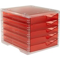 styro Schubladenbox styroswingbox light  cranberry 275-8430.22224, DIN C4 mit 5 Schubladen von styro