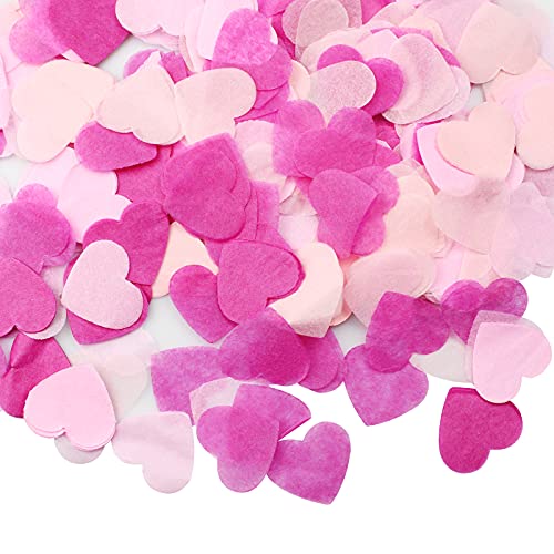 suaywo 4000 Stück Herzen Konfetti 40g Papier konfetti Konfetti Rosa Tischkonfetti für Luftballons Korationen, Valentinstag, Tischdeko Geburtstag, Babydusche, Party von suaywo