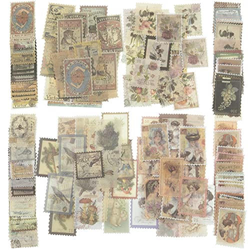 sufe 240-teiliges Vintage Scrapbooking Aufkleber Set, Mehrfarbig, Papierrechteckige Sticker, Selbstklebend, Wiederverwendbar, Indoor, Altmodisch, Schmetterling von sufe