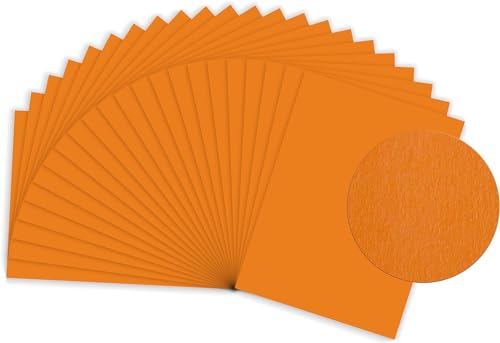 Sumico Fotokarton - 300g/m² - DIN A4-50 Bogen - - für Kindergärten und Schulen - zum Basteln, Gestalten und Designen (Orange) von sumico