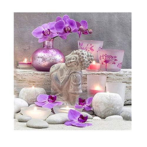 5D DIY Diamant Malerei,sunnymi Buddha Lila Violett Embroidery Paintings Rhinestone Pasted Cross Stitch Diamond 30X30cm (Violett, 30x30cm) von sunnymi