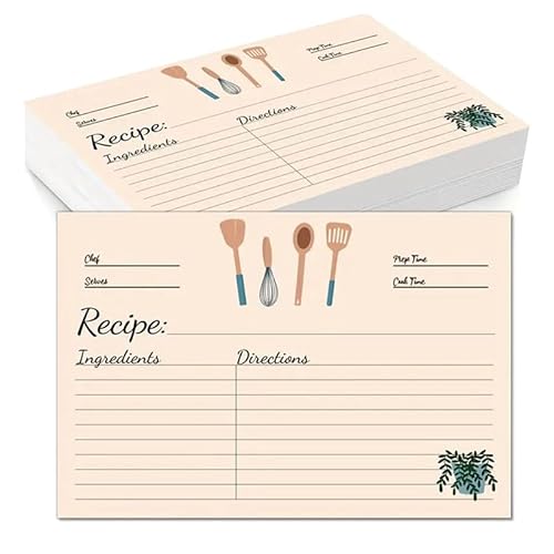 Rezeptkarten-Set 4X6Zoll Aus 100 Doppelseitigen Dicken Karton-Rezeptkarten-Set-Kit für Mutter, Schwester, Tochter, Freundin-Geschenk von sunree