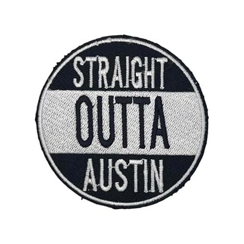 Austin Texas – Straight Outta US Städte und internationale Länder repräsentieren – besticktes Abzeichen zum Aufbügeln auf Stoff von supersenter