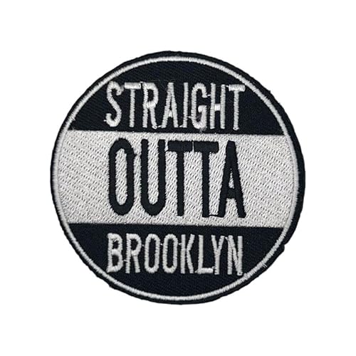 Brooklyn New York – Straight Outta US Städte und internationale Länder repräsentieren – besticktes Abzeichen zum Aufbügeln auf Stoff von supersenter