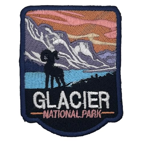 Gletscher-US-Nationalpark-Aufnäher, Souvenir, bestickt, Reiseabzeichen, Bügelbild, Stoffapplikation – 63 National Park Collection von supersenter