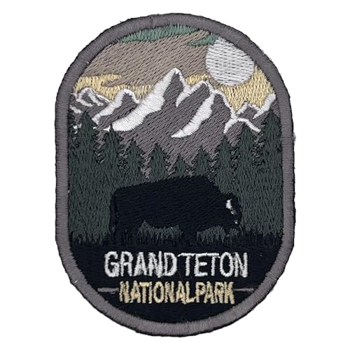 Grand Teton US National Park Patch Souvenir – besticktes Reiseabzeichen zum Aufbügeln auf Stoff – 63 National Park Collection von supersenter