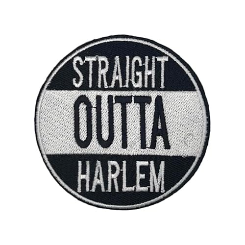 Harlem – Besticktes Abzeichen zum Aufbügeln auf Stoff mit Aufschrift "Straight Outta US Cities and International Countries Represent" von supersenter