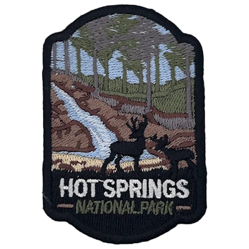 Hot Springs US National Park Patch Souvenir – besticktes Reiseabzeichen zum Aufbügeln auf Stoff – 63 National Park Collection von supersenter