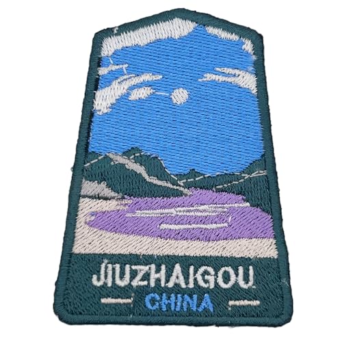 Jiuzhaigou – Global International Park Patch Souvenir – besticktes Reiseabzeichen zum Aufbügeln auf Stoff – Major National Park Collection von supersenter