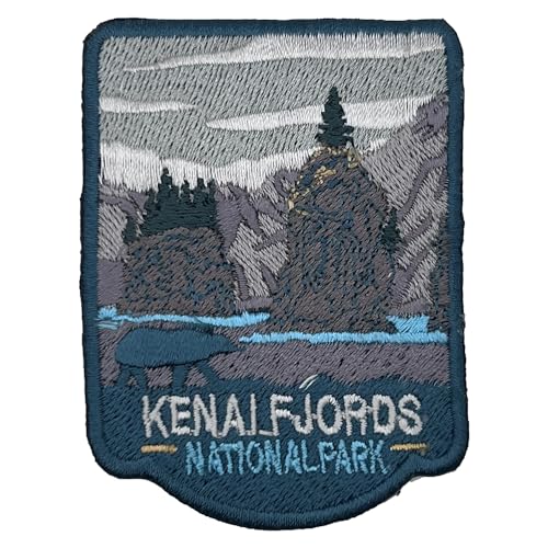 Kenai Fjords US National Park Patch Souvenir – besticktes Reiseabzeichen zum Aufbügeln auf Transferstoff – 63 National Park Collection von supersenter