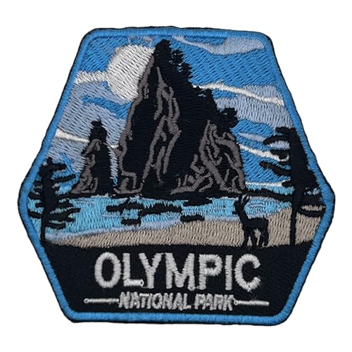 Olympischer US-Nationalpark-Aufnäher, Souvenir, bestickt, Reiseabzeichen, Bügelbild, Stoffapplikation – 63 National Park Collection von supersenter