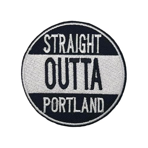 Portland – Straight Outta US Städte und internationale Länder repräsentieren – besticktes Abzeichen zum Aufbügeln auf Stoff von supersenter