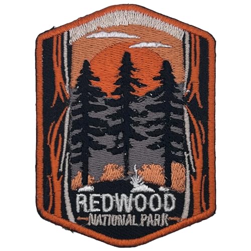 Redwood US National Park Patch Souvenir – besticktes Reiseabzeichen zum Aufbügeln auf Stoff – 63 National Park Collection von supersenter