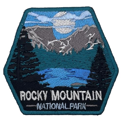 Rocky Mountain US National Park Patch Souvenir – besticktes Reiseabzeichen zum Aufbügeln auf Stoff – 63 National Park Collection von supersenter