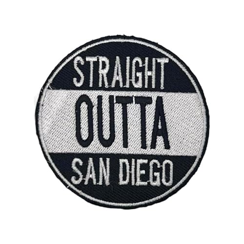 San Diego Cali – Straight Outta US Städte und internationale Länder repräsentieren – besticktes Abzeichen zum Aufbügeln auf Stoff von supersenter