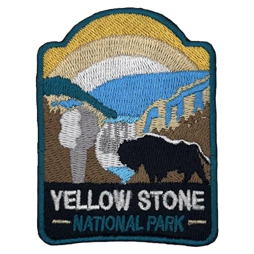 Yellowstone US National Park Patch Souvenir – besticktes Reiseabzeichen zum Aufbügeln auf Stoff – 63 National Park Collection von supersenter