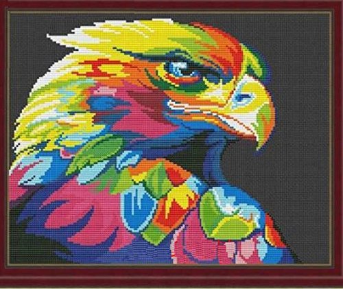 Colorful Eagle in Dark Kreuzstich-Kits, ägyptische Baumwolle Kreuzstich Kits von sweethome