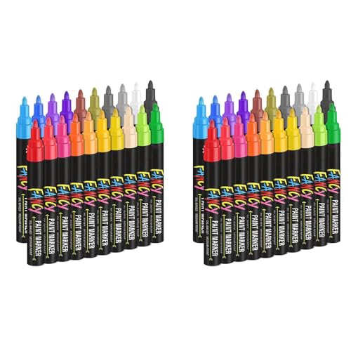 swegel 2 x Farbmarker, Set mit Stiften, wasserfeste Farbe auf Basis von 20 Farben von swegel