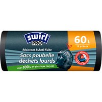 swirl® Schwerlastsäcke PROFI 1183 60,0 l schwarz, 12 St. von swirl®