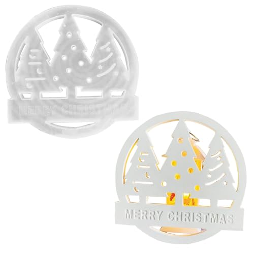 syayw Weihnachtsharzformen,Weihnachtsharzformen mit runden Ornamenten,Weihnachts-Rundornament-Epoxidharz-Formen - Silikongussformen, handgefertigtes Bastelzubehör für Harz von syayw