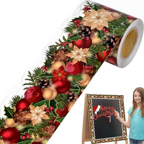 syiyunran Dekoratives Klebeband Washi Tape Weihnachten - 1 rolle, 7,5cm breit, Randaufkleber für Weihnachtsdekorationen, Verschönerung Von Zeitschriften, Scrapbooking, Basteln, Planen von syiyunran