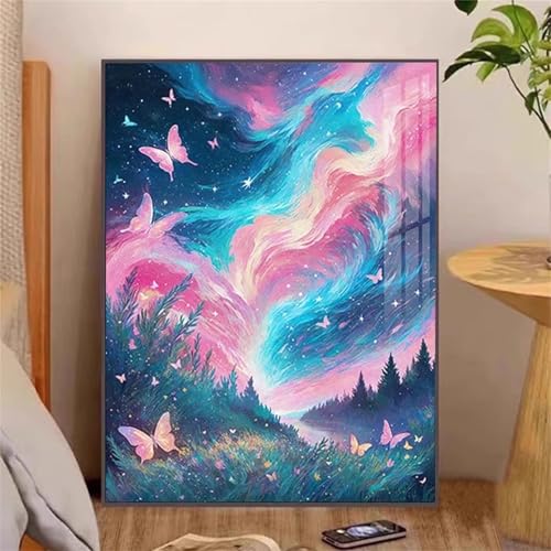 taesdvry Bunter Himmel Diamond Painting Kits Für Erwachsene, 5D Diamond Art Kits Für Anfänger,Round Drill DIY Vollbohrerbild Mit Diamant Malerei Bilder Home Wand Dekor 30x50cm von taesdvry