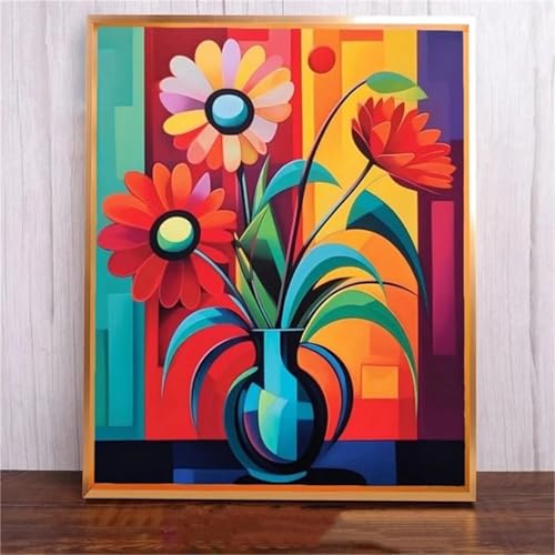 taesdvry Diamond Painting Set für Erwachsene,Bunte Pflanzen Diamond Art Erwachsene Full DIY Diamant Kunst Malerei Bilder Home Wand Dekor Square Drill 50x70cm von taesdvry