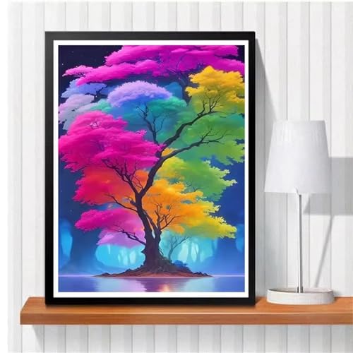 taesdvry Diamond Painting Set für Erwachsene,Bunter Baum Diamond Art Erwachsene Full DIY Diamant Kunst Malerei Bilder Home Wand Dekor Square Drill 30x50cm von taesdvry