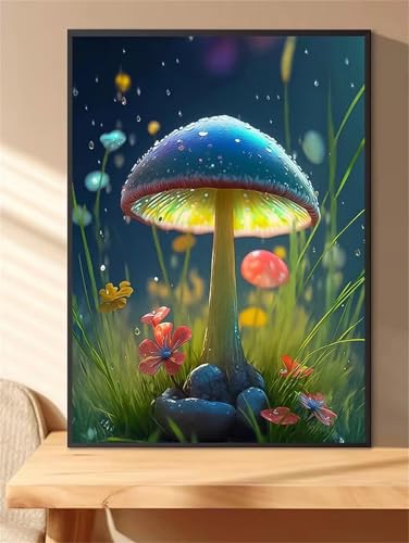 taesdvry Diamond Painting Set für Erwachsene,Süßer Pilz Diamond Art Erwachsene Full DIY Diamant Kunst Malerei Bilder Home Wand Dekor Square Drill 40x60cm von taesdvry