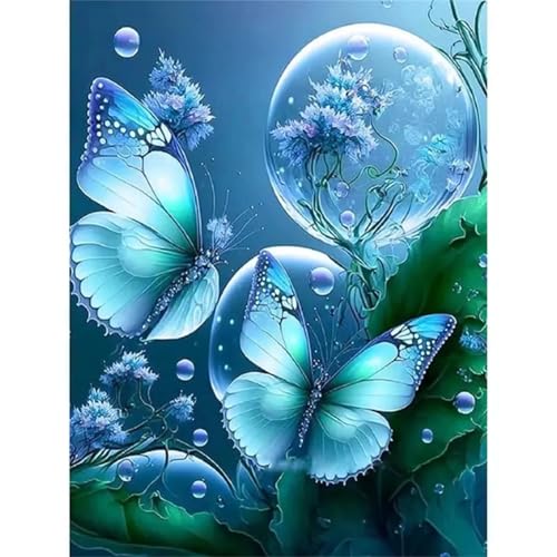 taesdvry Fantasie-Schmetterlinge Diamond Painting Kits Für Erwachsene, 5D Diamond Art Kits Für Anfänger,Round Drill DIY Vollbohrerbild Mit Diamant Malerei Bilder Home Wand Dekor 25x45cm von taesdvry