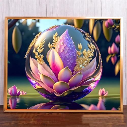 taesdvry Kristallblumen Diamond Painting Kits Für Erwachsene, 5D Diamond Art Kits Für Anfänger,Round Drill DIY Vollbohrerbild Mit Diamant Malerei Bilder Home Wand Dekor 50x70cm von taesdvry