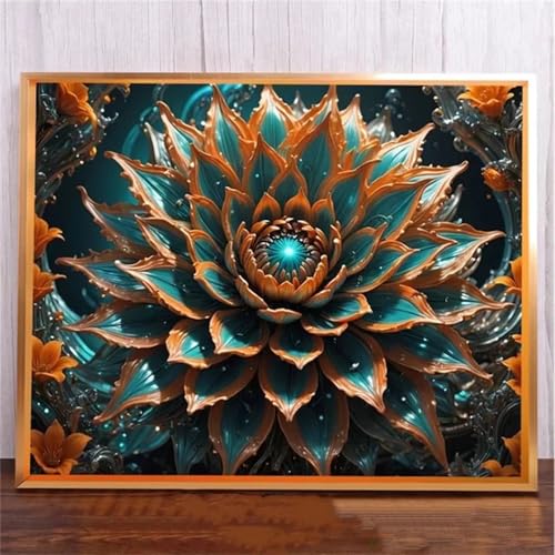 taesdvry Künstlerische Blume Diamond Painting Kits Für Erwachsene, 5D Diamond Art Kits Für Anfänger,Round Drill DIY Vollbohrerbild Mit Diamant Malerei Bilder Home Wand Dekor 40x60cm von taesdvry