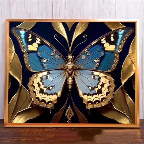 taesdvry Kunst Schmetterling Diamond Painting Kits Für Erwachsene, 5D Diamond Art Kits Für Anfänger,Round Drill DIY Vollbohrerbild Mit Diamant Malerei Bilder Home Wand Dekor 25x45cm von taesdvry