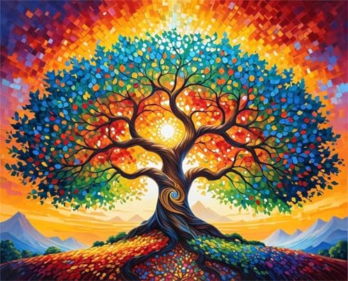 taesdvry Malen Nach Zahlen Erwachsene Farbe des Lebensbaums,DIY Handgemalt Ölgemälde Leinwand Kits für AnfÃnger,mit Pinseln Acrylfarben Paint by Numbers Kits fur Heimdekoration mit Rahmen,55x70cm taesdvry Malen Nach Zahlen Erwachsene Farbe des Lebensbaums,DIY Handgemalt Ölgemälde Leinwand Kits für AnfÃnger,mit Pinseln Acrylfarben Paint by Numbers Kits fur Heimdekoration mit Rahmen,55x70cm von taesdvry